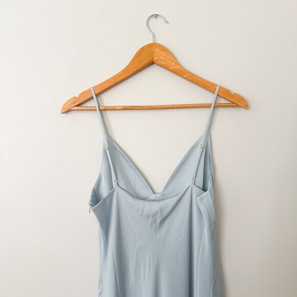 Shona Joy Baby Blue Satin Slip Maxi Dress SIZE 8 Elegant Gown $360 NEW - Picture 7 of 10